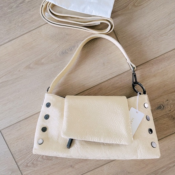 🆕✨ HAMMITT VIP Baguette Alabaster Glaze Patent Leather Shoulder Crossbody Bag - Picture 3 of 11